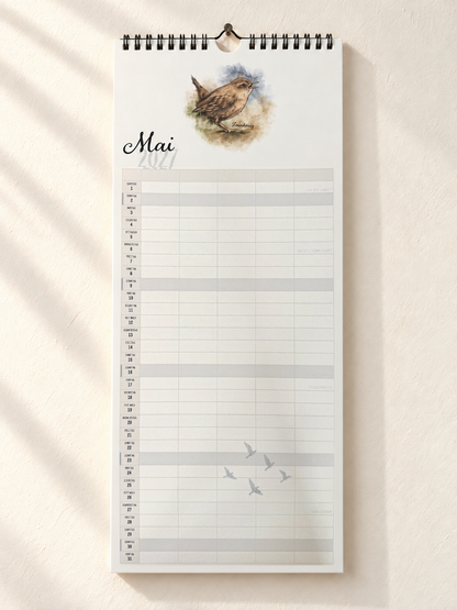 Familienkalender 2027 - Gartenvögel
