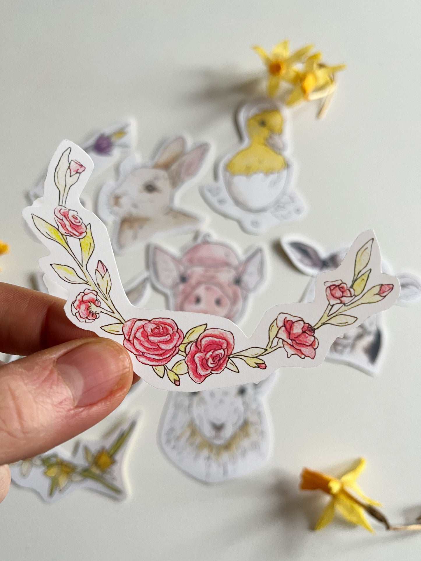 Sticker-Set Tiere und Blumen