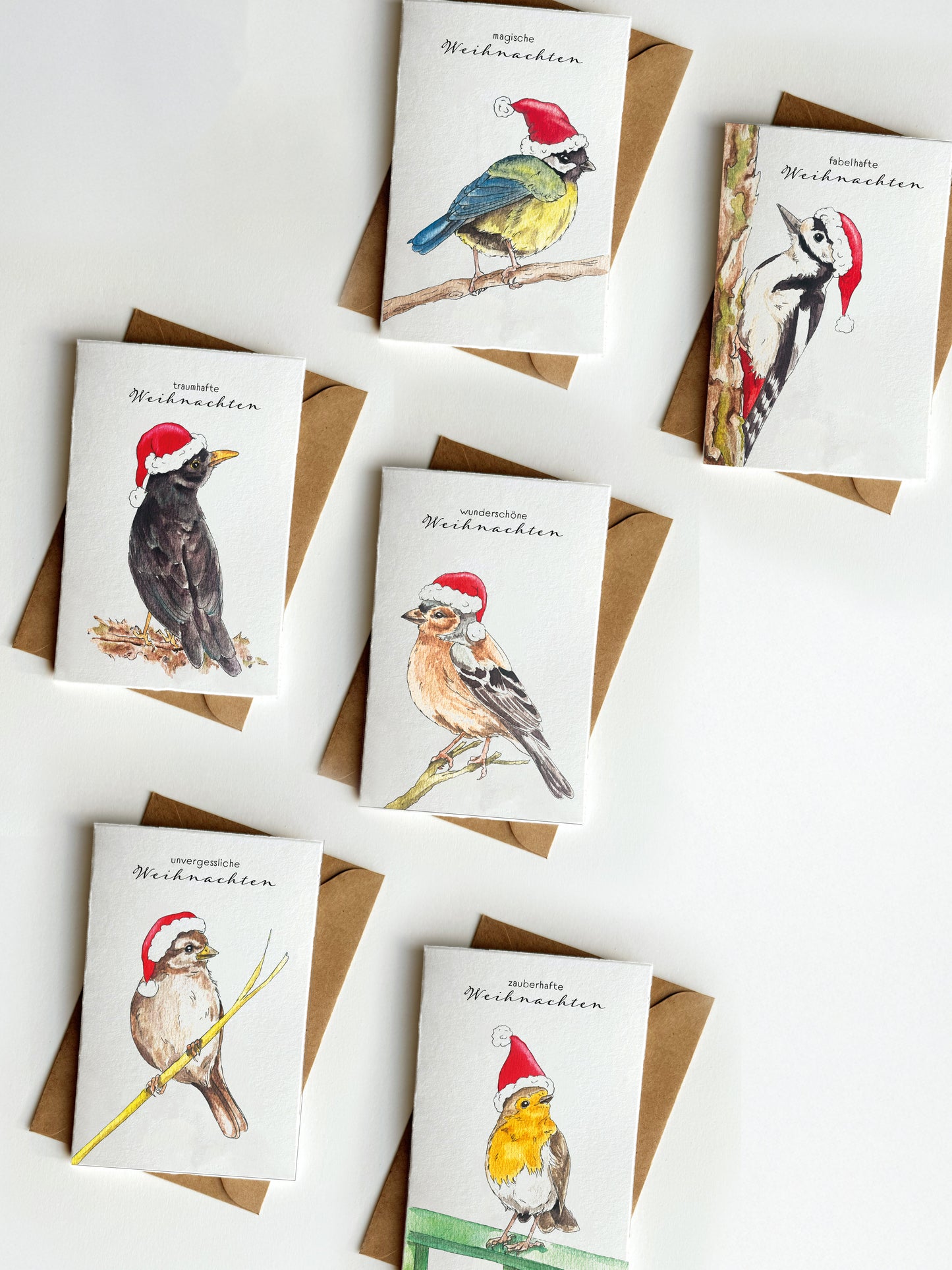 Weihnachtskarten Vögel