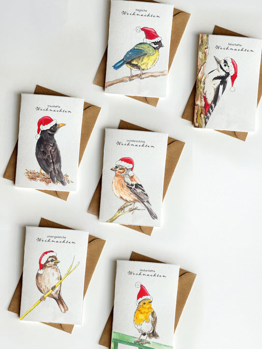 Weihnachtskarten Vögel