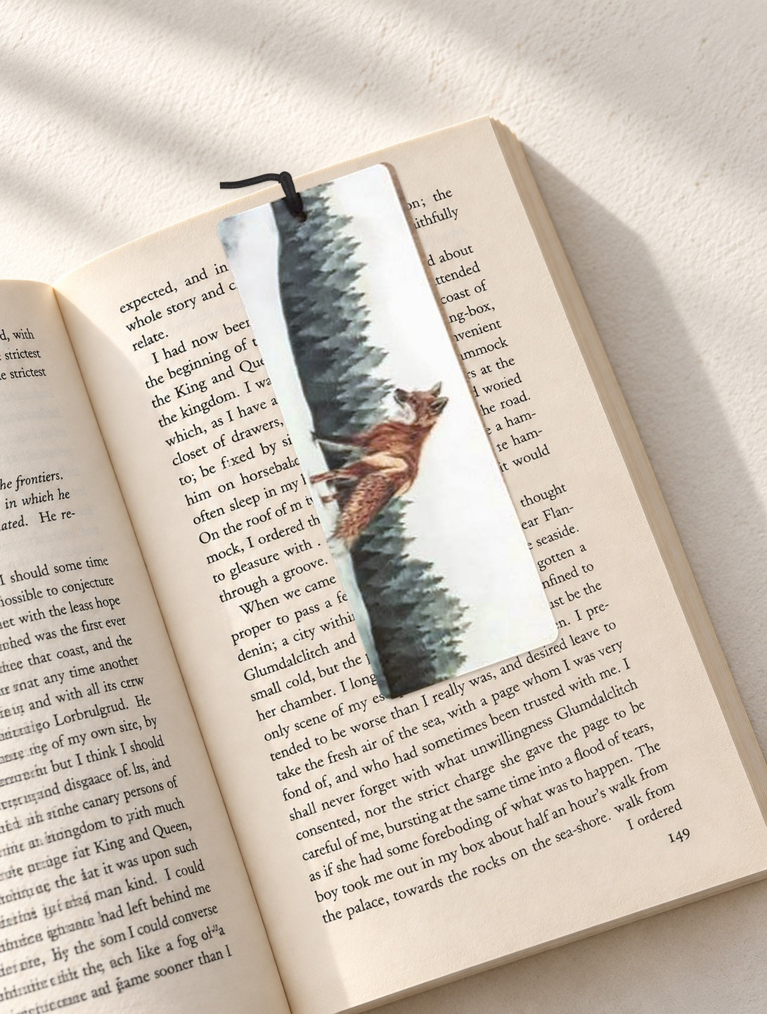 Lesezeichen mit Band