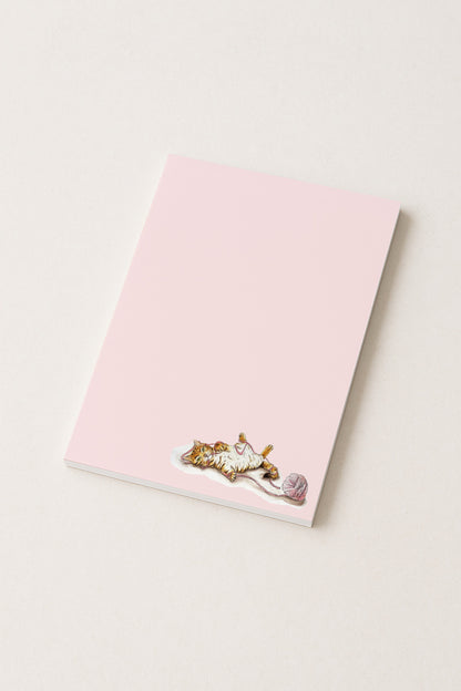 Notizblock A5 Katze mit Wollknäuel